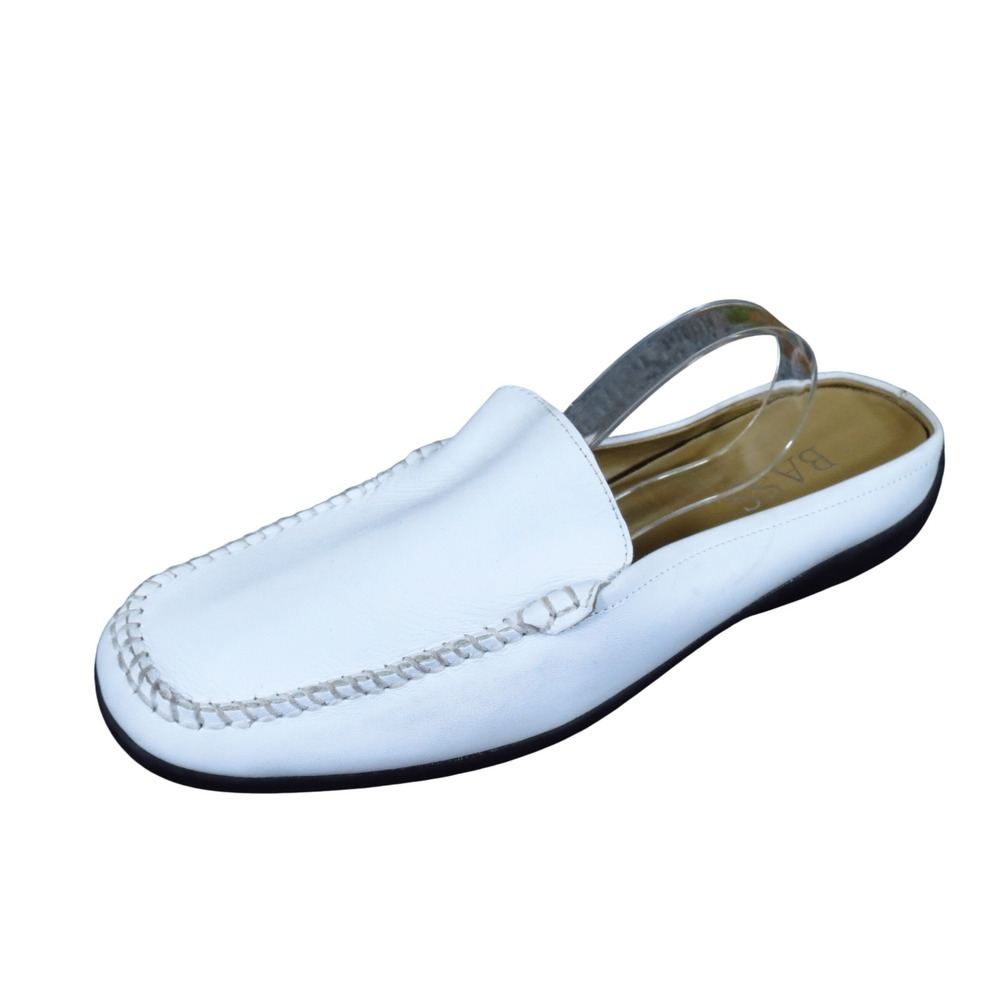 Bass Tab IV Women Mules Size 8M Professional Work Slip On White Leather